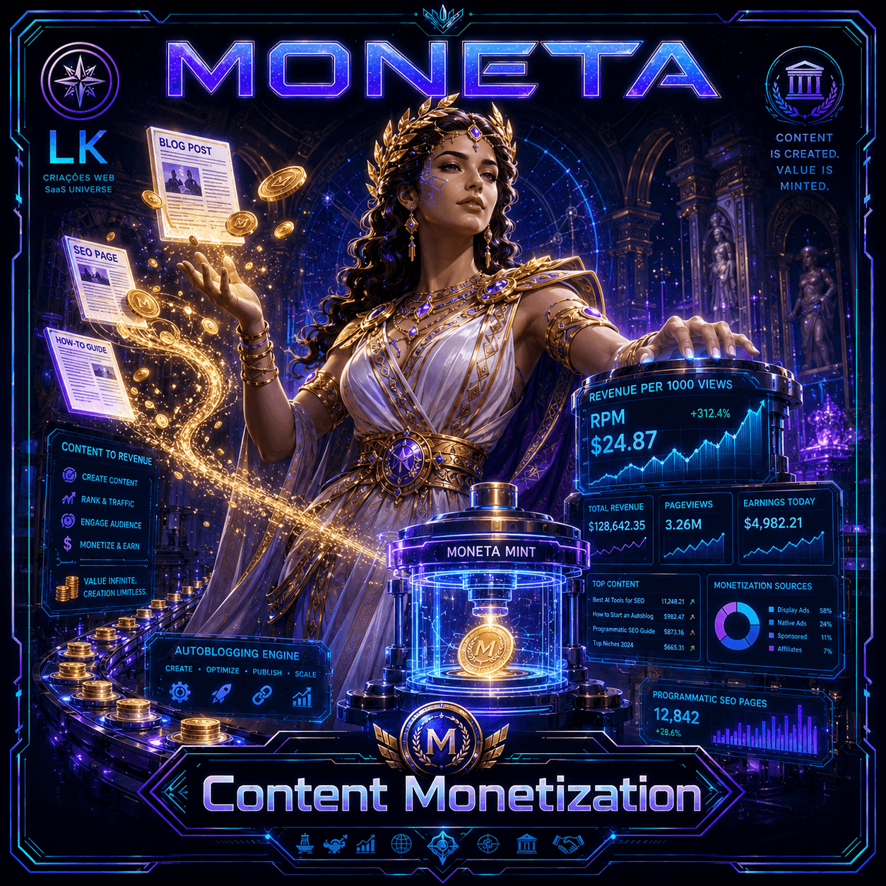 Moneta — AdSense autoblogging and content monetization